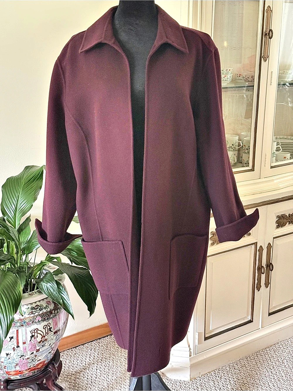 Real Clothes Wool Coat in Purple Size 16